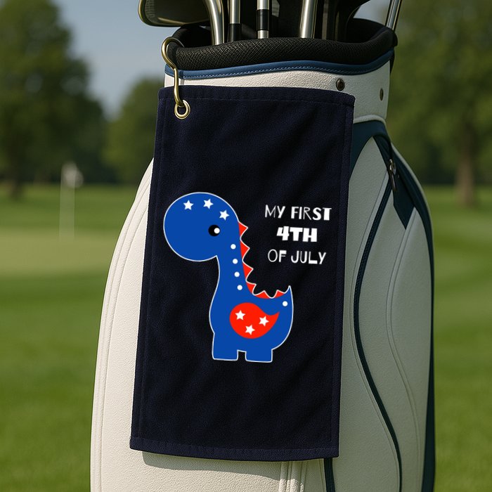 My First 4th of July Cute Dinosaur Golf Towel