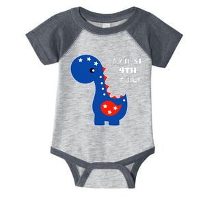 My First 4th of July Cute Dinosaur Infant Baby Jersey Bodysuit