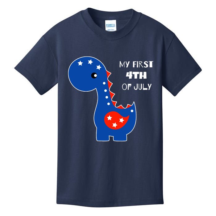 My First 4th of July Cute Dinosaur Kids T-Shirt