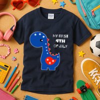 My First 4th of July Cute Dinosaur Kids T-Shirt