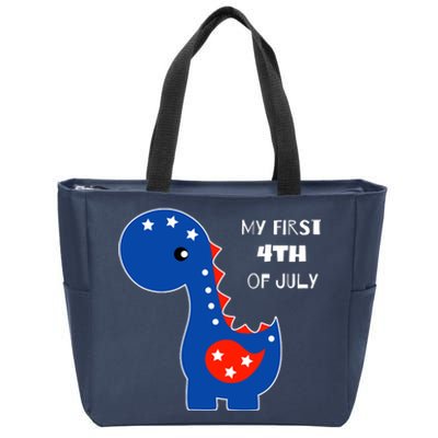 My First 4th of July Cute Dinosaur Zip Tote Bag