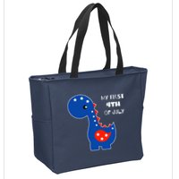My First 4th of July Cute Dinosaur Zip Tote Bag