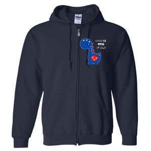 My First 4th of July Cute Dinosaur Full Zip Hoodie