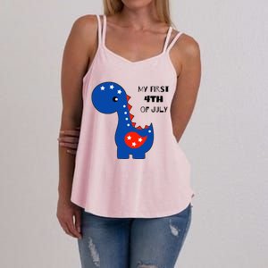 My First 4th of July Cute Dinosaur Women's Strappy Tank