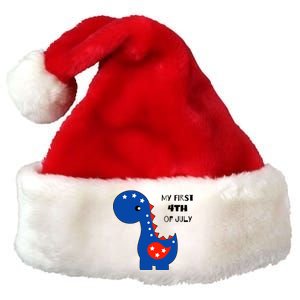 My First 4th of July Cute Dinosaur Premium Christmas Santa Hat