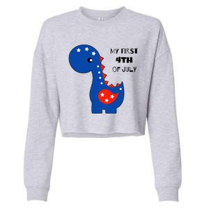 My First 4th of July Cute Dinosaur Cropped Pullover Crew