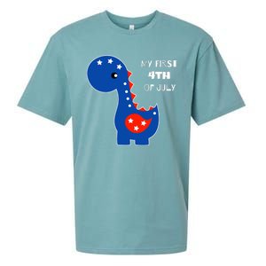 My First 4th of July Cute Dinosaur Sueded Cloud Jersey T-Shirt