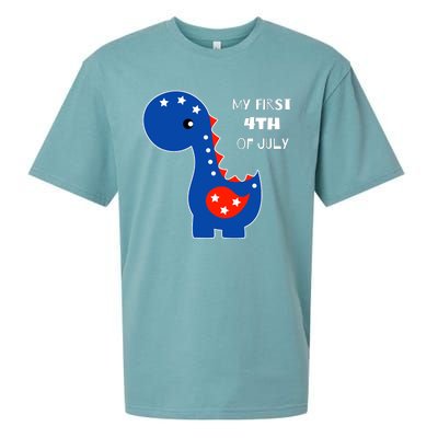 My First 4th of July Cute Dinosaur Sueded Cloud Jersey T-Shirt