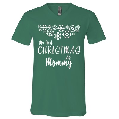 My First Christmas As Mommy V-Neck T-Shirt