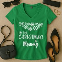 My First Christmas As Mommy Women's V-Neck T-Shirt