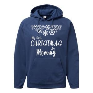 My First Christmas As Mommy Performance Fleece Hoodie