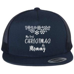 My First Christmas As Mommy Flat Bill Trucker Hat