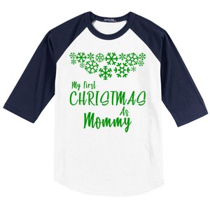 My First Christmas As Mommy Baseball Sleeve Shirt