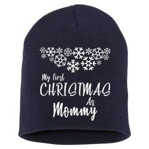 My First Christmas As Mommy Short Acrylic Beanie