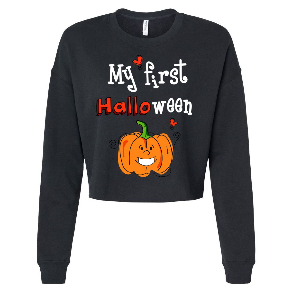 My First Halloween Cropped Pullover Crew