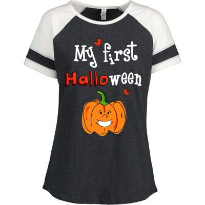 My First Halloween Enza Ladies Jersey Colorblock Tee