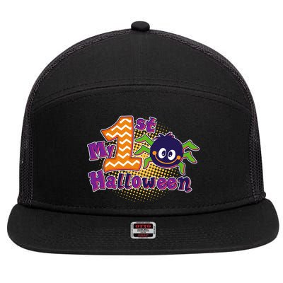 My First Halloween Cute Spider 7 Panel Mesh Trucker Snapback Hat