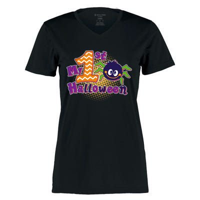 My First Halloween Cute Spider Women's Momentum V-Neck T-Shirt