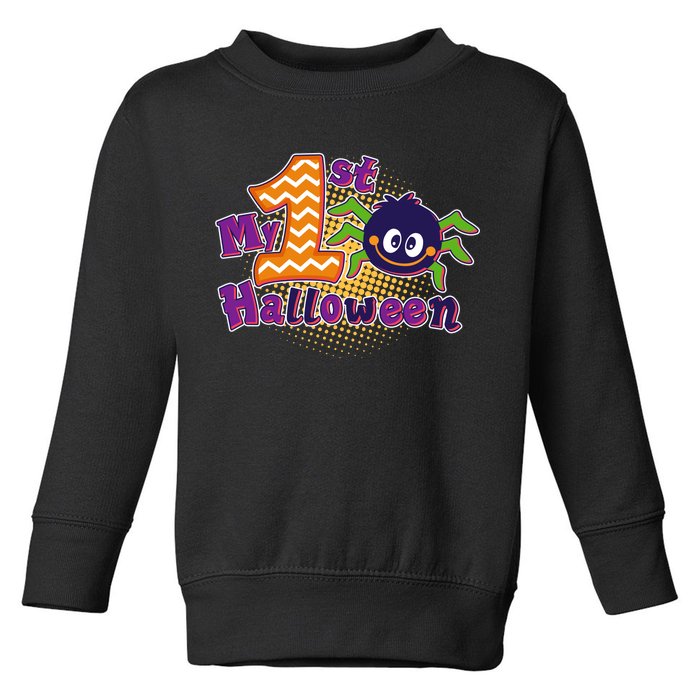 My First Halloween Cute Spider Toddler Sweatshirt