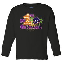 My First Halloween Cute Spider Toddler Long Sleeve Shirt