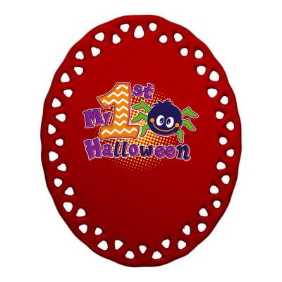 My First Halloween Cute Spider Ceramic Oval Ornament