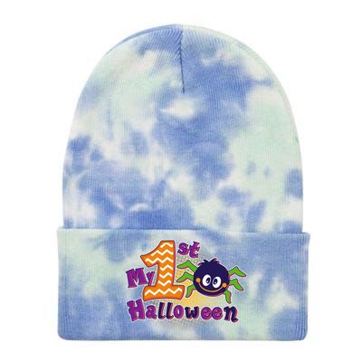 My First Halloween Cute Spider Tie Dye 12in Knit Beanie