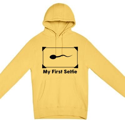 My First Selfie Funny Parody Premium Pullover Hoodie