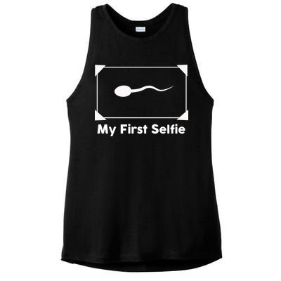 My First Selfie Funny Parody Ladies PosiCharge Tri-Blend Wicking Tank