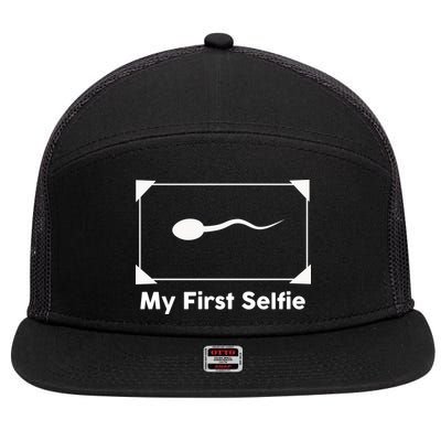 My First Selfie Funny Parody 7 Panel Mesh Trucker Snapback Hat