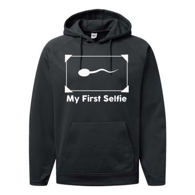 My First Selfie Funny Parody Performance Fleece Hoodie