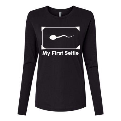 My First Selfie Funny Parody Womens Cotton Relaxed Long Sleeve T-Shirt