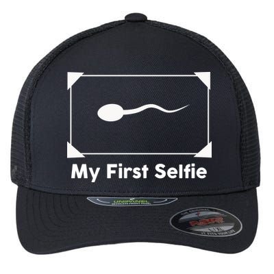 My First Selfie Funny Parody Flexfit Unipanel Trucker Cap