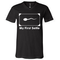 My First Selfie Funny Parody V-Neck T-Shirt