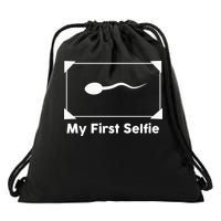 My First Selfie Funny Parody Drawstring Bag