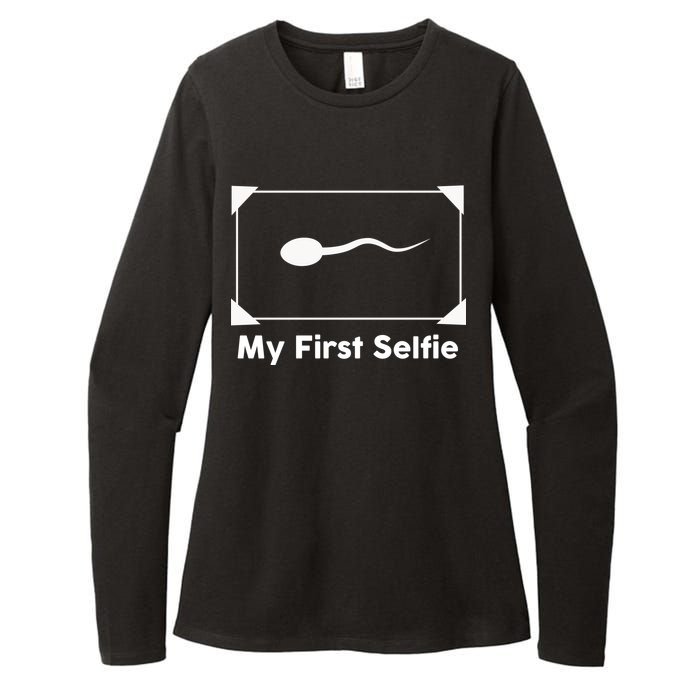 My First Selfie Funny Parody Womens CVC Long Sleeve Shirt