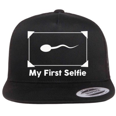 My First Selfie Funny Parody Flat Bill Trucker Hat