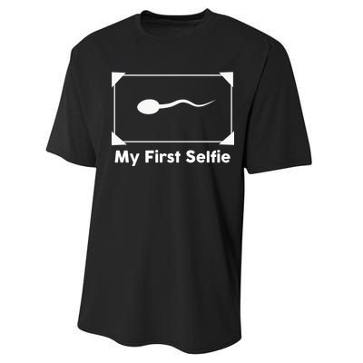 My First Selfie Funny Parody Performance Sprint T-Shirt