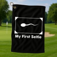 My First Selfie Funny Parody Golf Towel