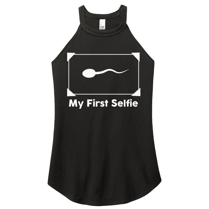 My First Selfie Funny Parody Women's Perfect Tri Rocker Tank