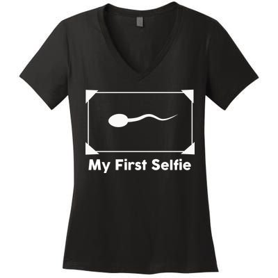 My First Selfie Funny Parody Women's V-Neck T-Shirt