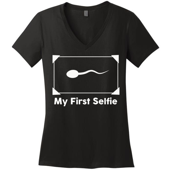 My First Selfie Funny Parody Women's V-Neck T-Shirt