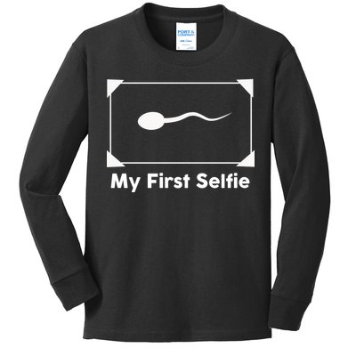 My First Selfie Funny Parody Kids Long Sleeve Shirt