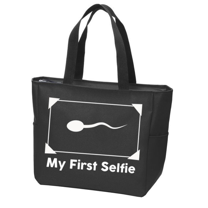 My First Selfie Funny Parody Zip Tote Bag