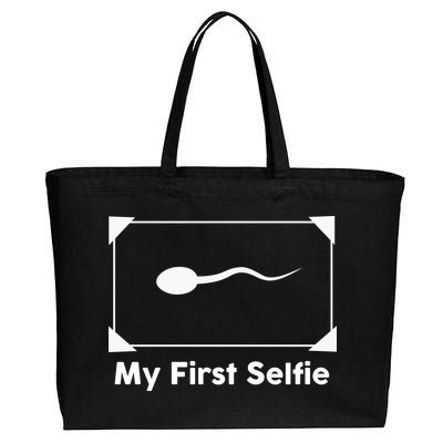 My First Selfie Funny Parody Cotton Canvas Jumbo Tote