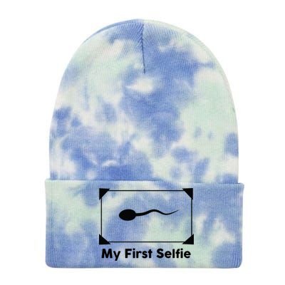 My First Selfie Funny Parody Tie Dye 12in Knit Beanie