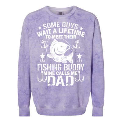 My Fishing Buddy Calls Me Dad Colorblast Crewneck Sweatshirt