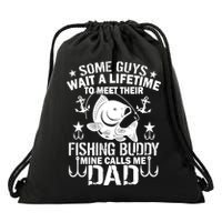My Fishing Buddy Calls Me Dad Drawstring Bag