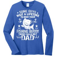 My Fishing Buddy Calls Me Dad Ladies Long Sleeve Shirt