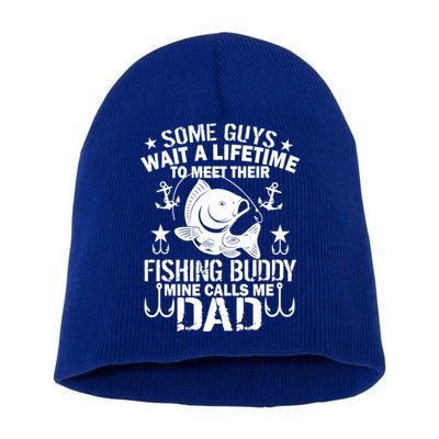 My Fishing Buddy Calls Me Dad Short Acrylic Beanie