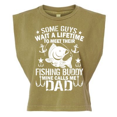 My Fishing Buddy Calls Me Dad Garment-Dyed Women's Muscle Tee